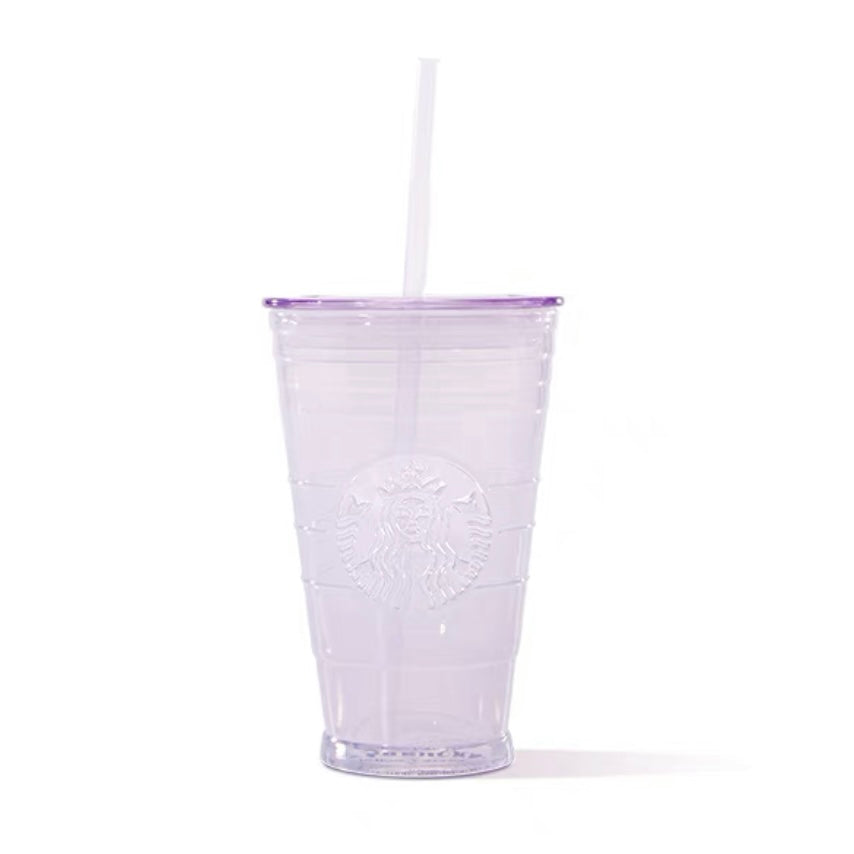 16oz China Purpe Glass with Straw