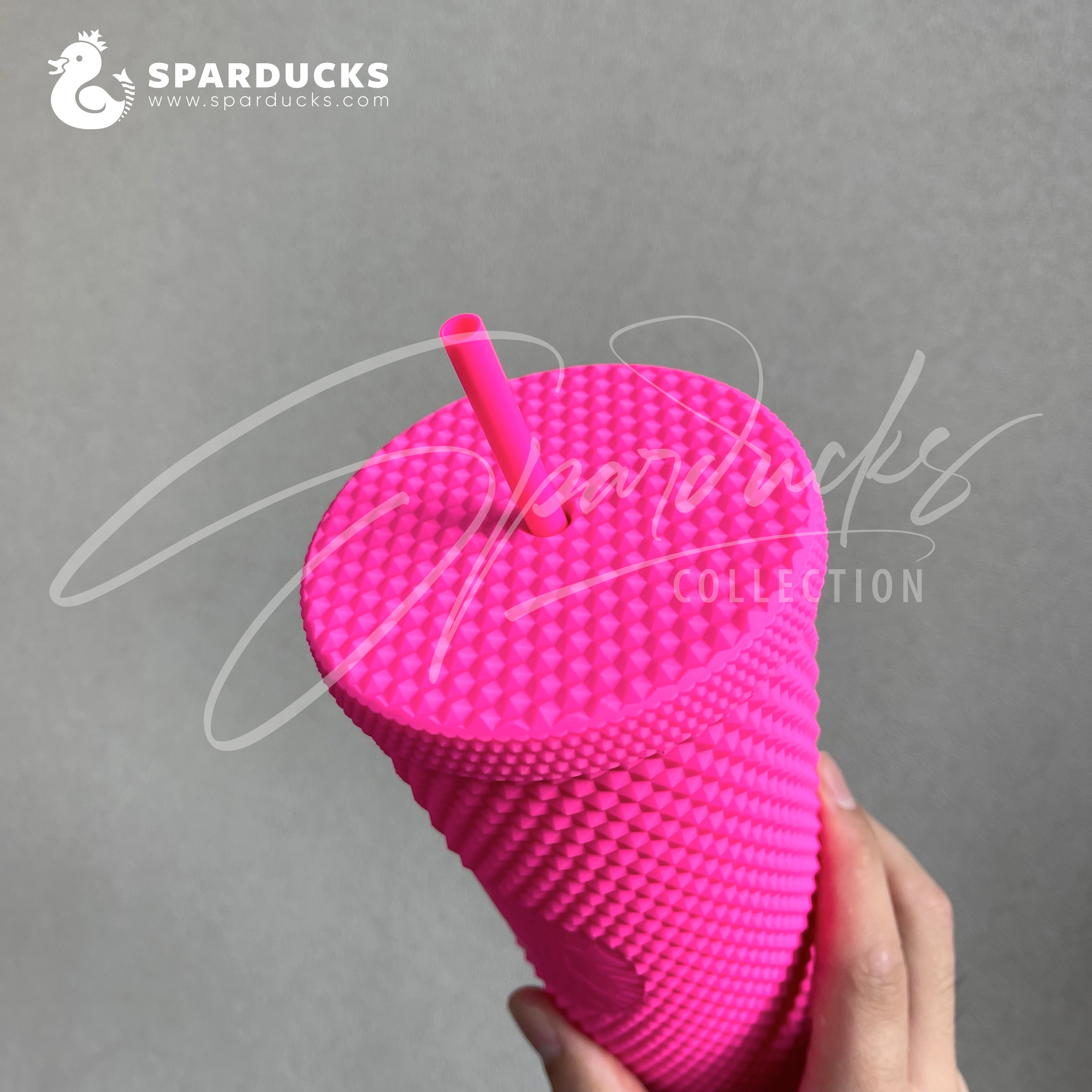 24oz China Barbie Pink Matte Studded Tumbler