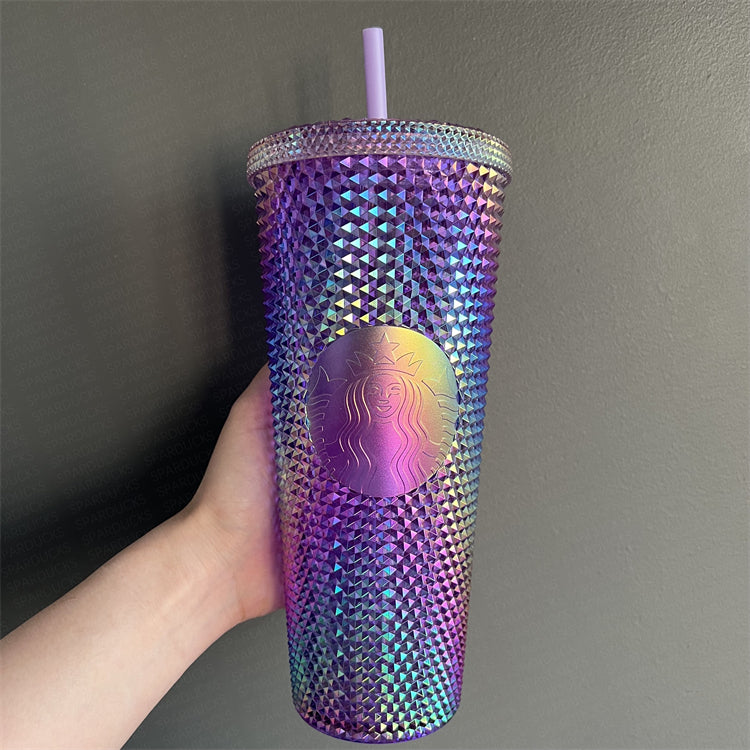 24oz APAC Purple Oil Slick Studded Cold Cup