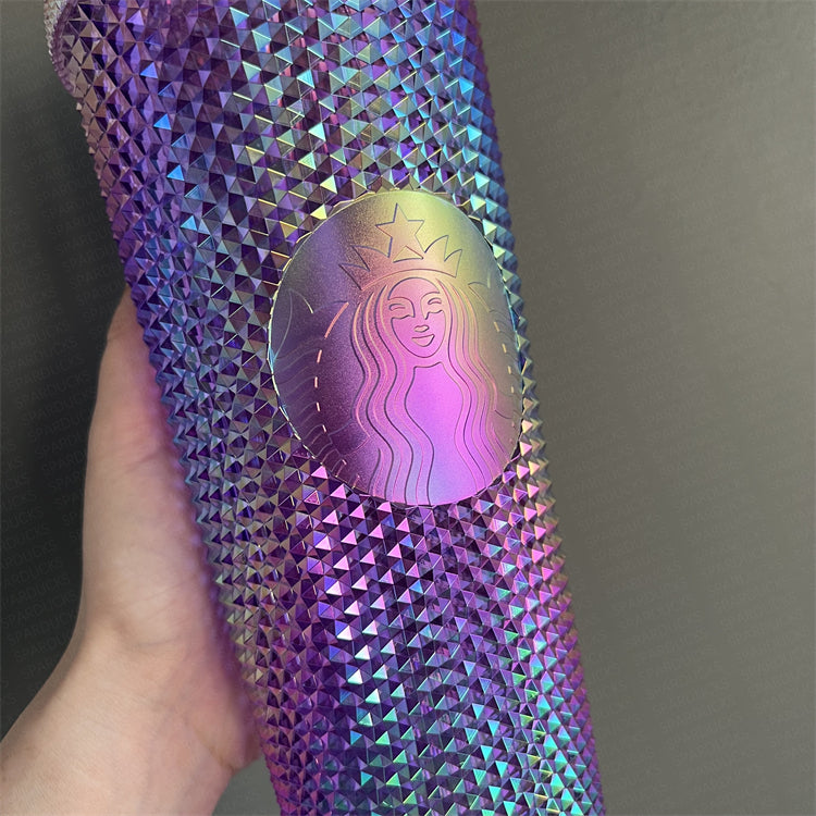 24oz APAC Purple Oil Slick Studded Cold Cup