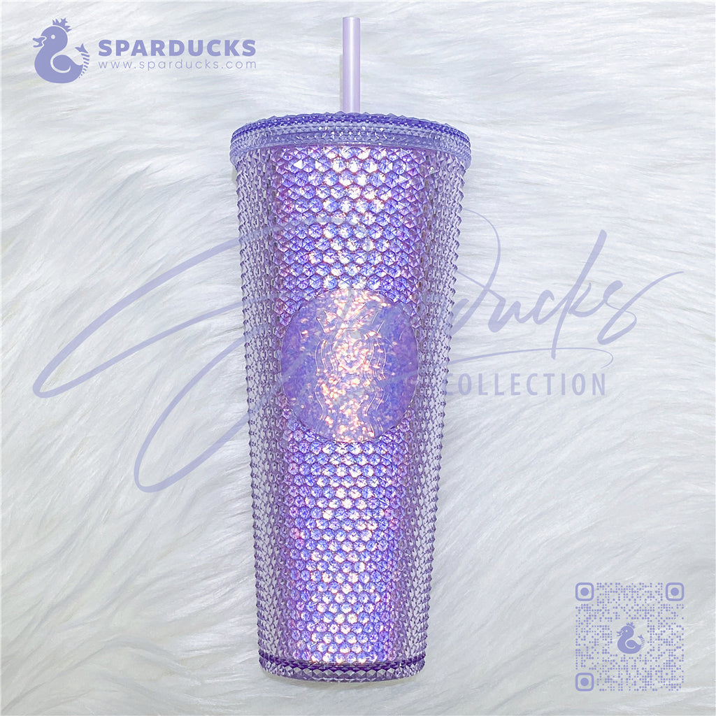 24oz China Purple Glitter Studded Cup