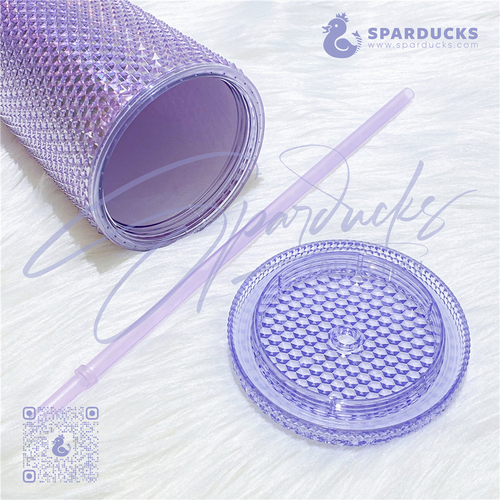 24oz China Purple Glitter Studded Cup