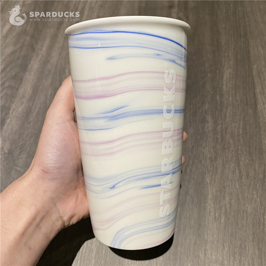 12oz China Flowing Starry Sky Ceramic Double Wall Tumbler