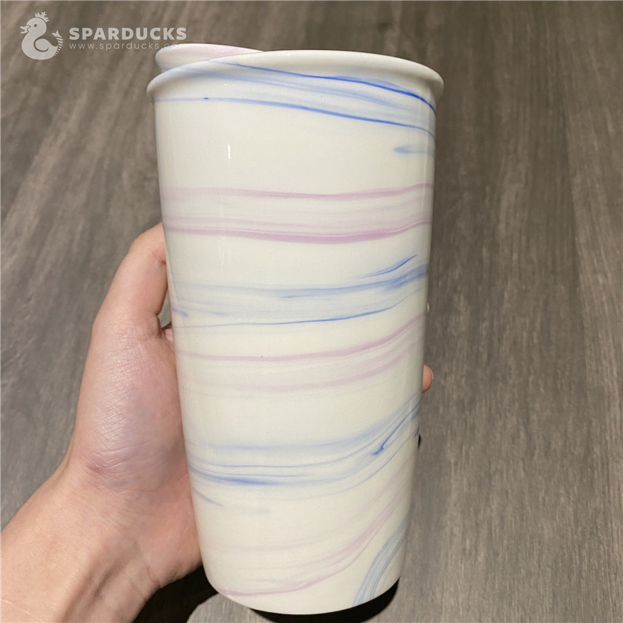 12oz China Flowing Starry Sky Ceramic Double Wall Tumbler