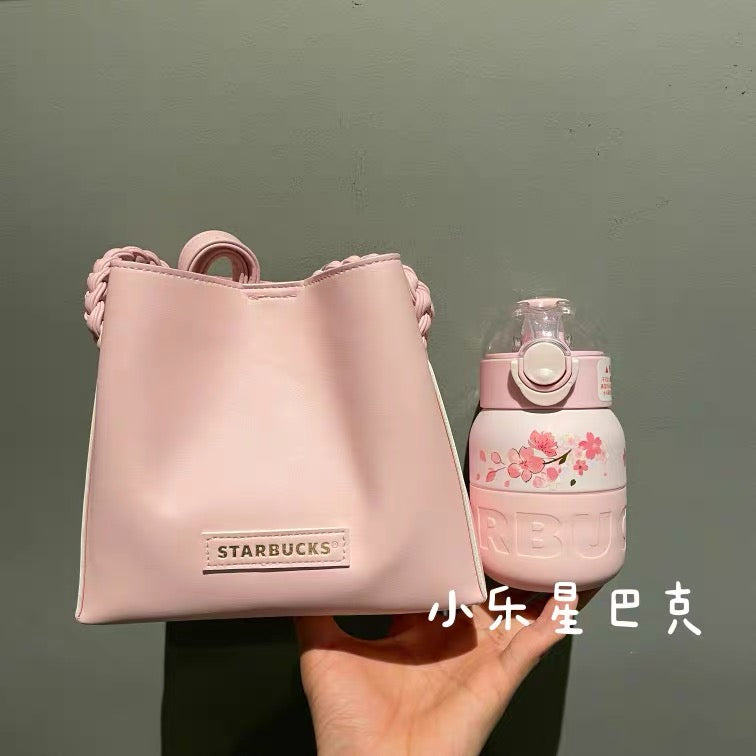 12oz China Pink Sakura SS bottle with Bag