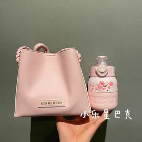 12oz China Pink Sakura SS bottle with Bag