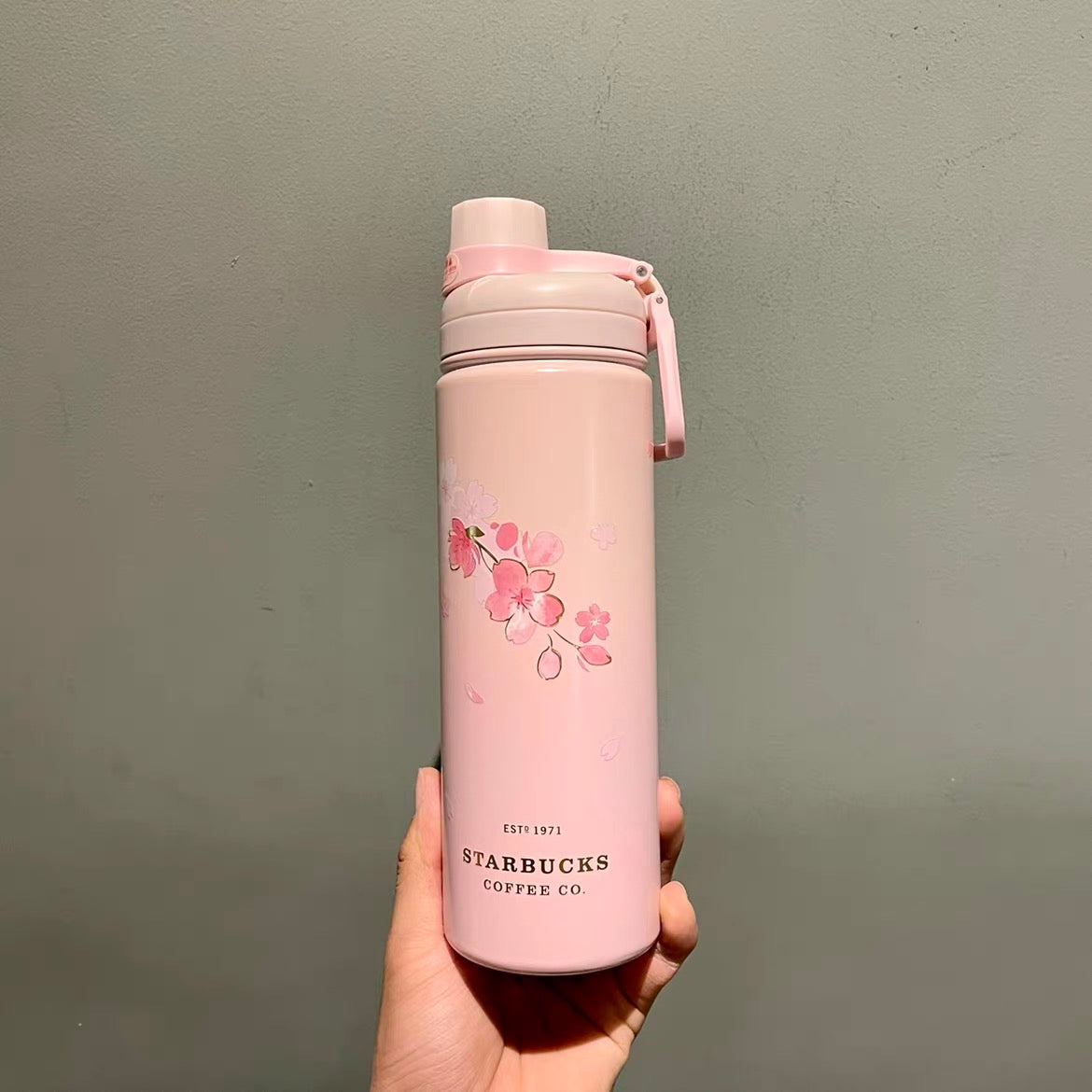 21oz China Pink Sakura Stainless Steel Travler Bottle