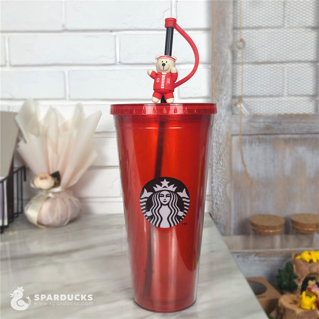 34oz China Star Youth Red Plastic Tumbler