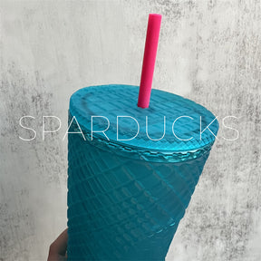 24oz Taiwan Turquoise Jeweled Plastic Cup