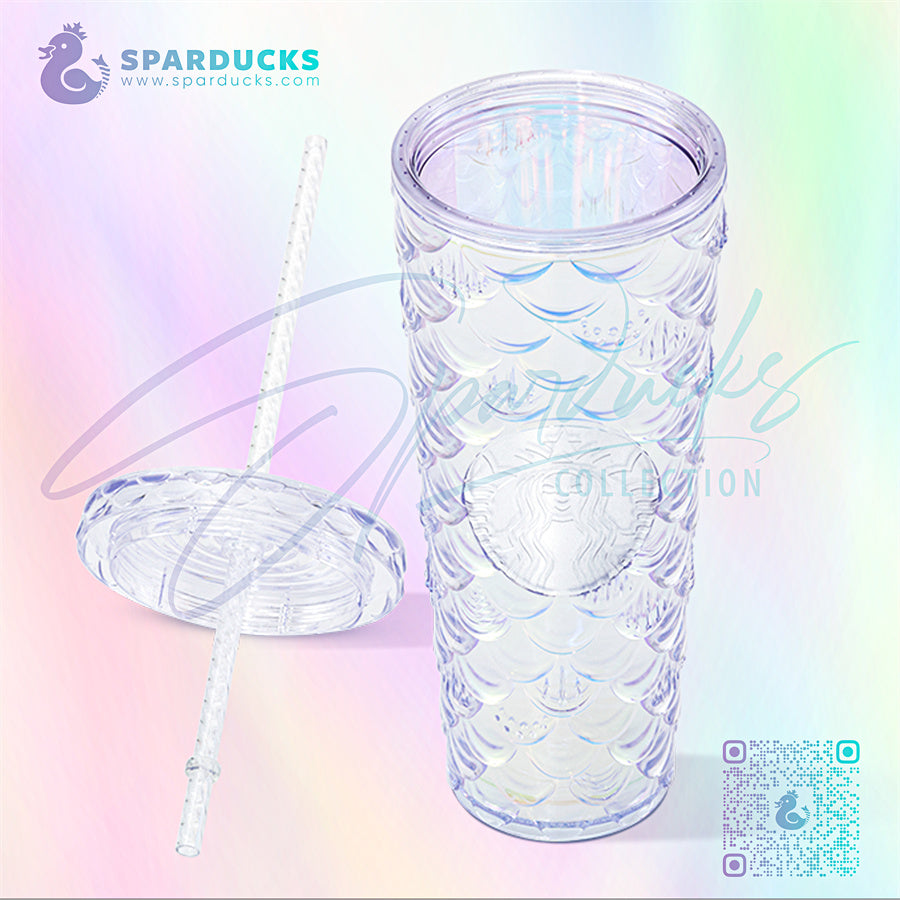 24oz China Unicorn Scales Plastic Cold Cup