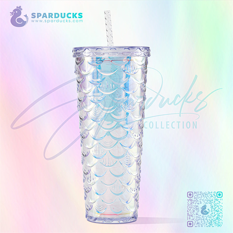 24oz China Unicorn Scales Plastic Cold Cup