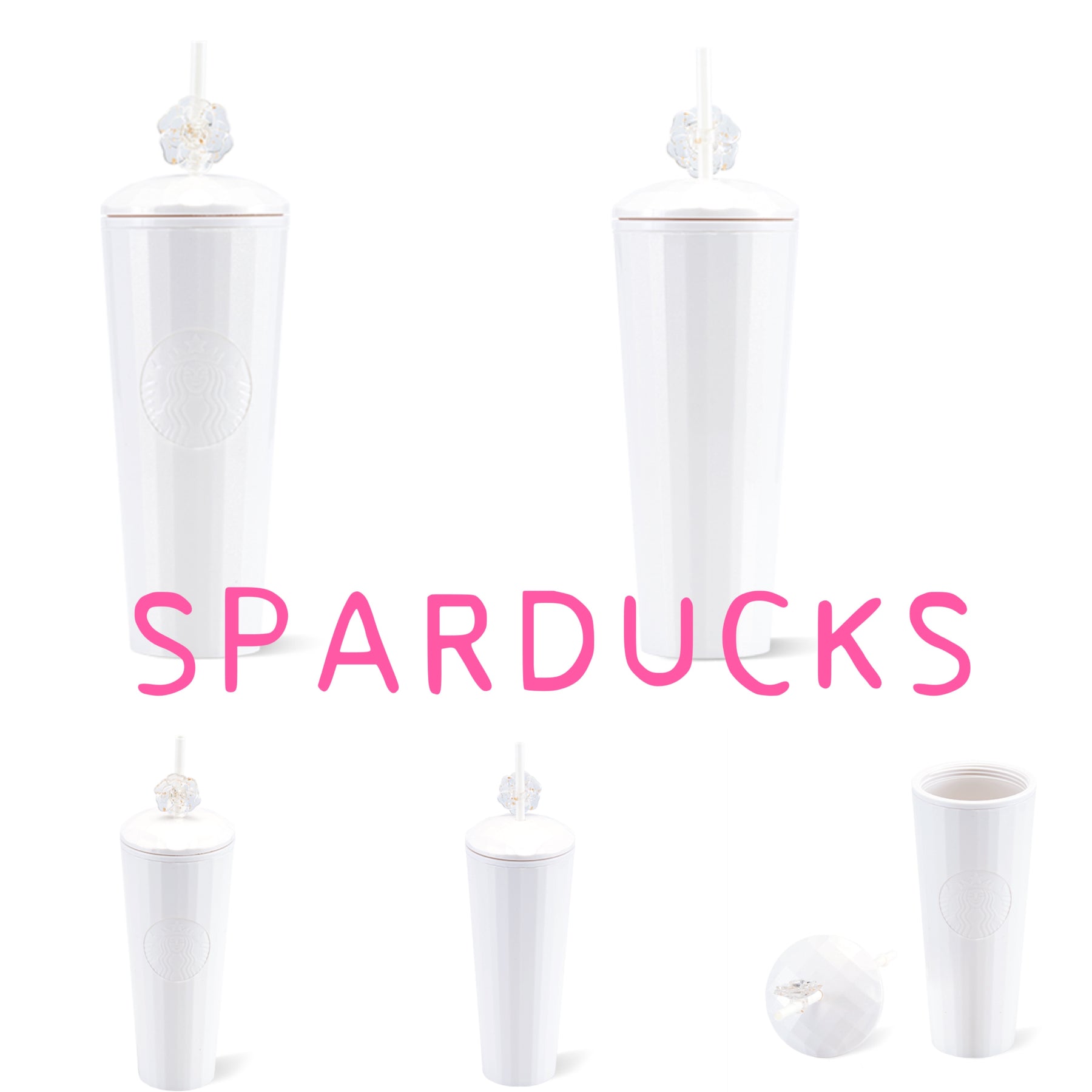 24oz China 2022 Matte White Studded Cold Cup – SPARDUCKS