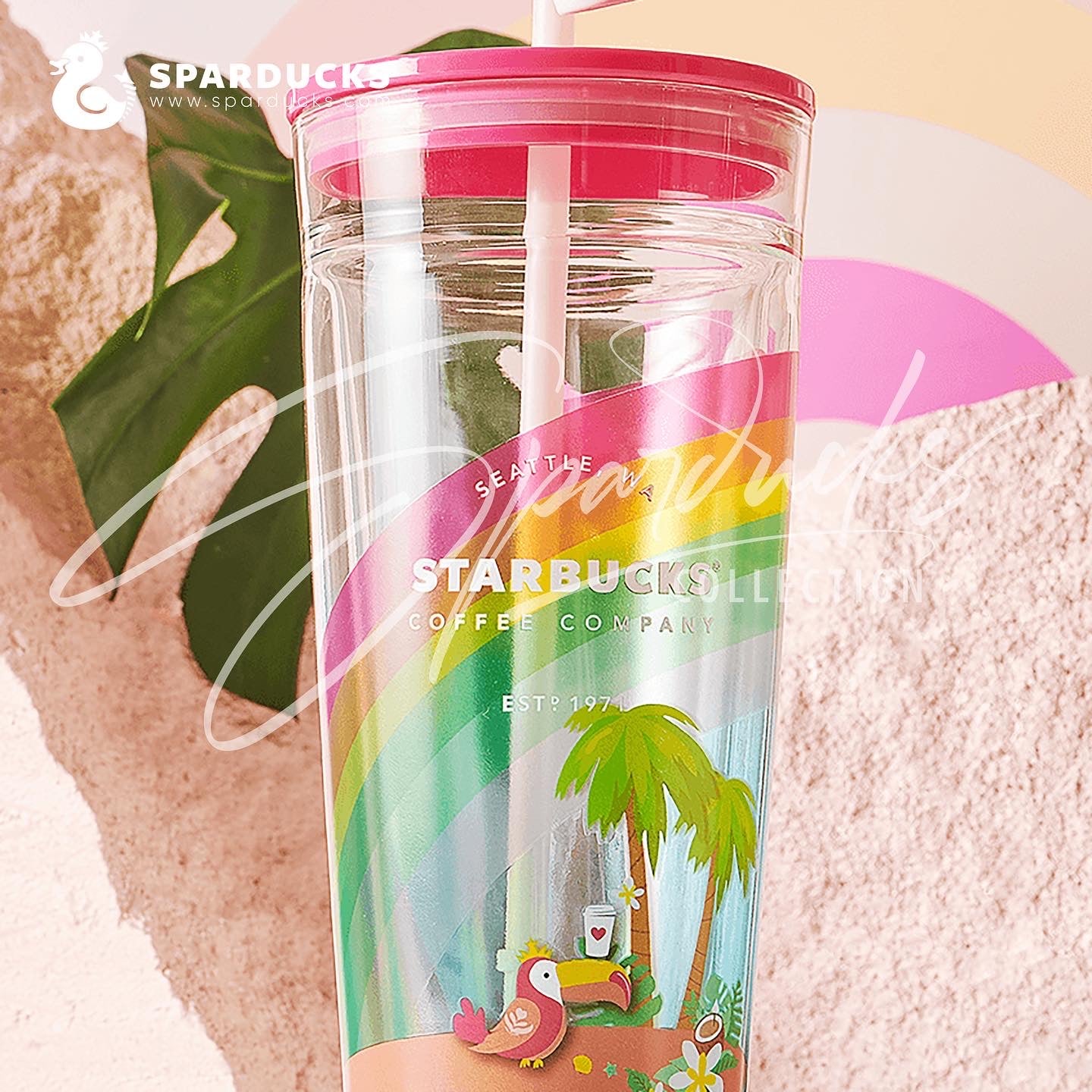 20oz China Jungle Toucan Double Wall Glass Tumbler