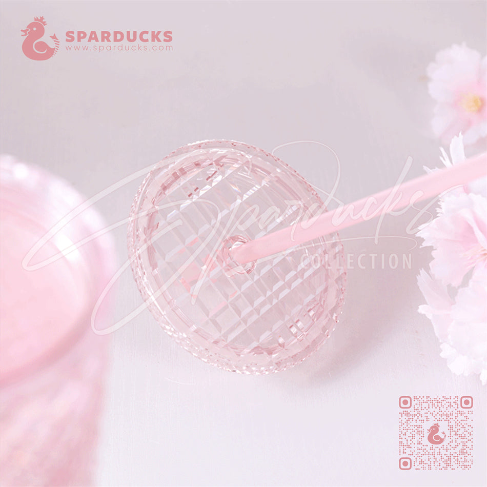 24oz China Glitter Pink Sakura Jeweled Tumbler