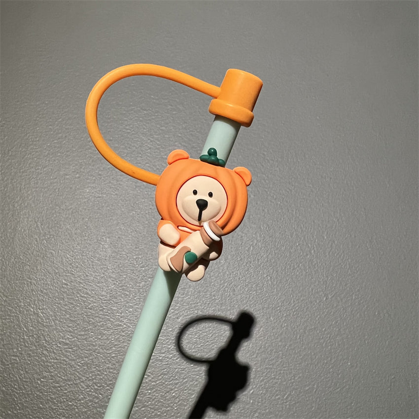 7mm Cute Straw Topper *Pumpkin Bearista