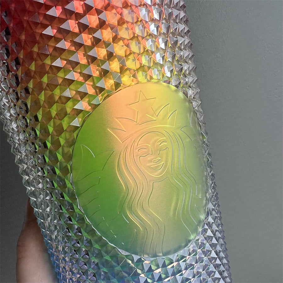 24oz China Iridescent Rainbow Studded Tumbler