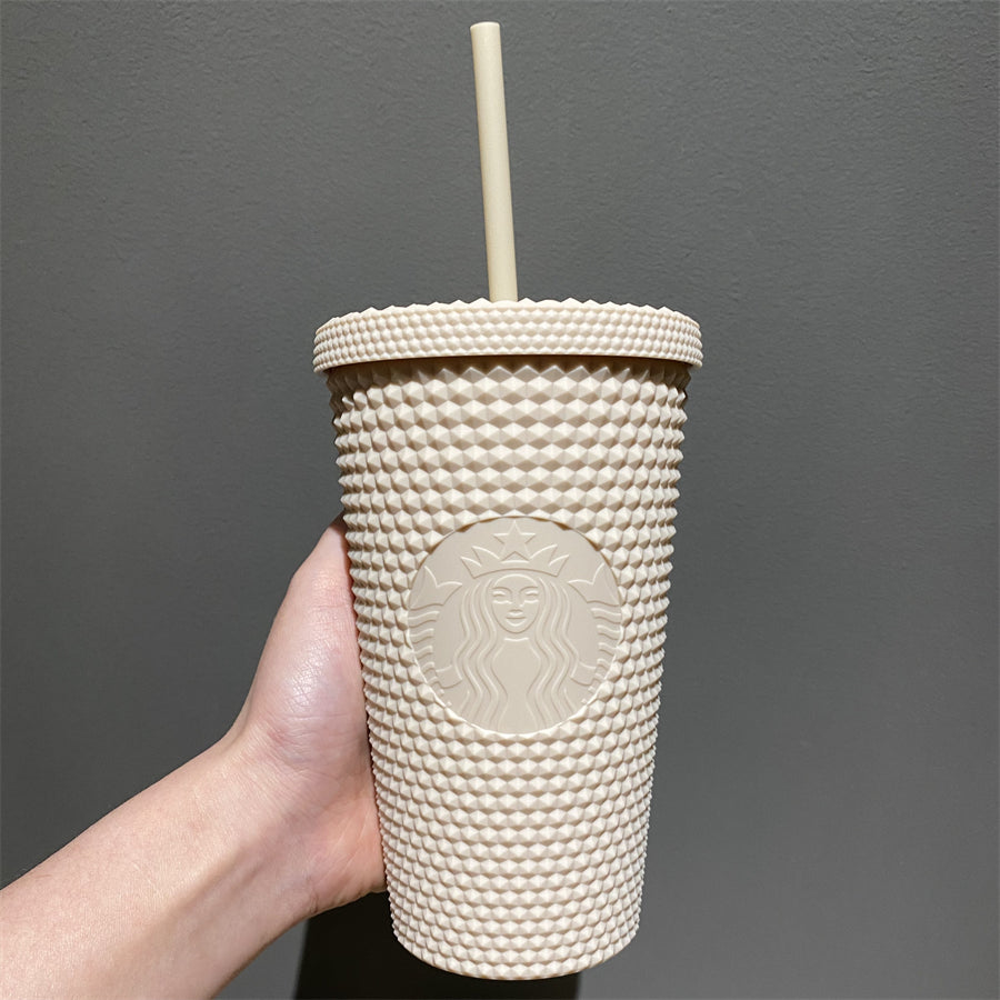 16oz Korea Matte White Studded Cold Cup