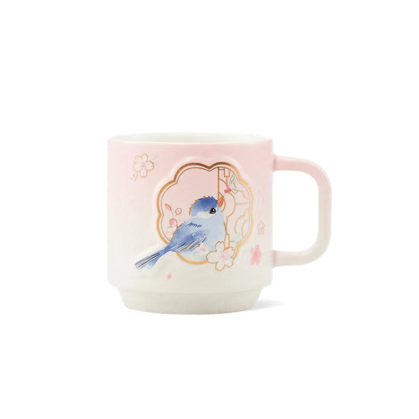 14oz China Bird with Pink Sakura Mug
