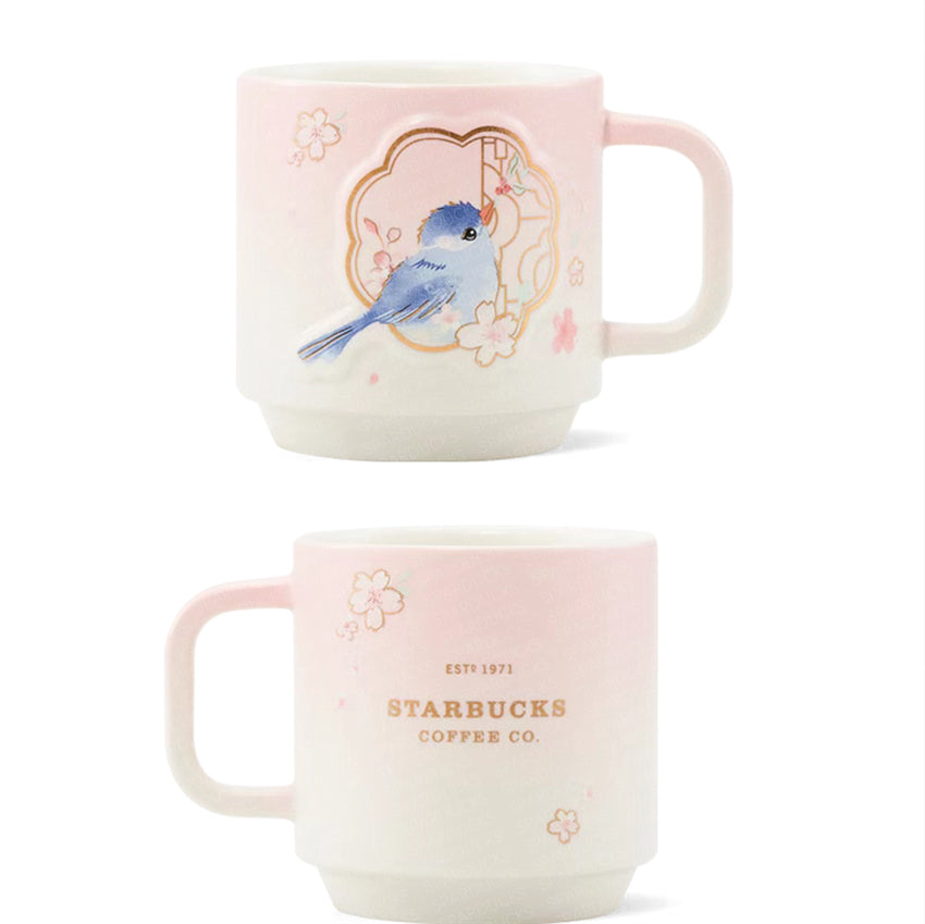 14oz China Bird with Pink Sakura Mug