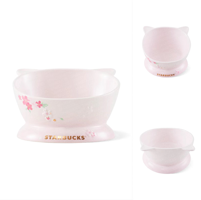 16oz China Pink Sakura Ceramic Pet Bowl