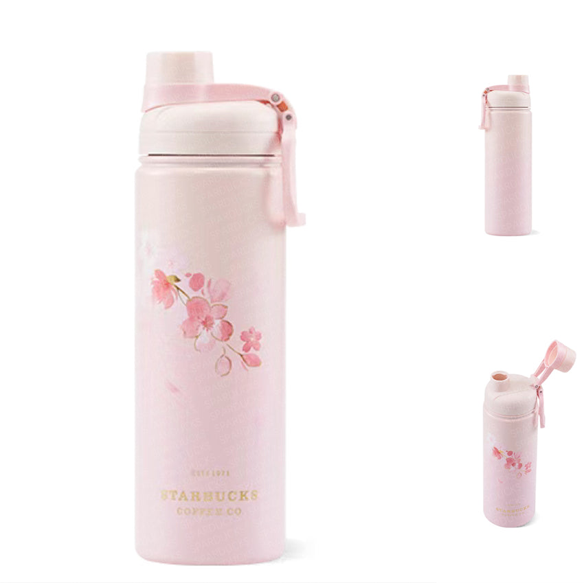 21oz China Pink Sakura Stainless Steel Travler Bottle