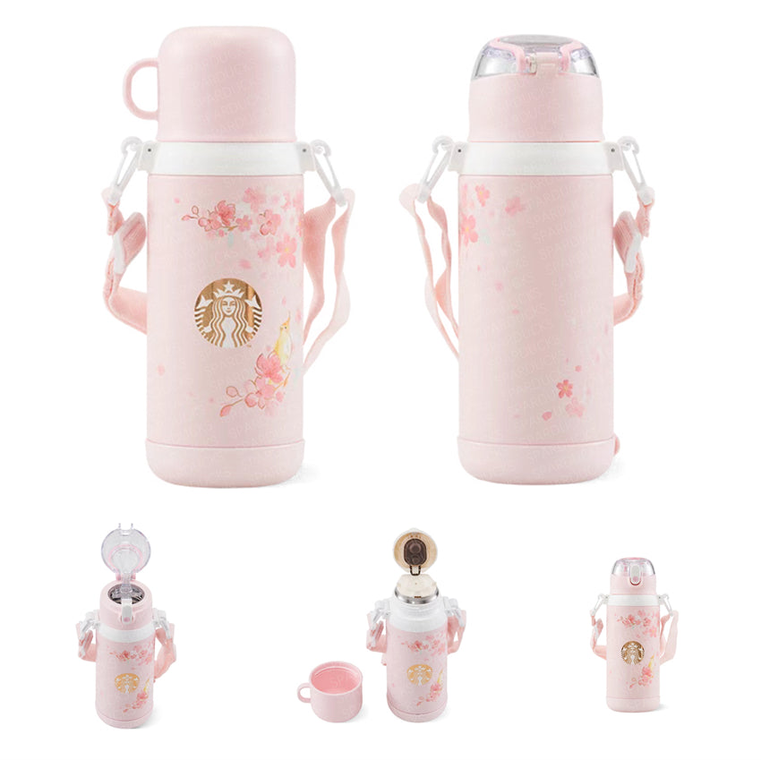 18oz China Pink Sakura Vacuum with 2 Lid