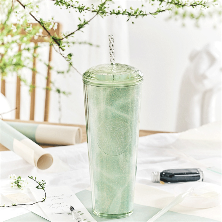 24oz China Green Marble Dome Cold Cup