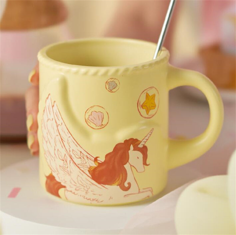 12oz China Unicorn Ceramic Mug with Stirrer