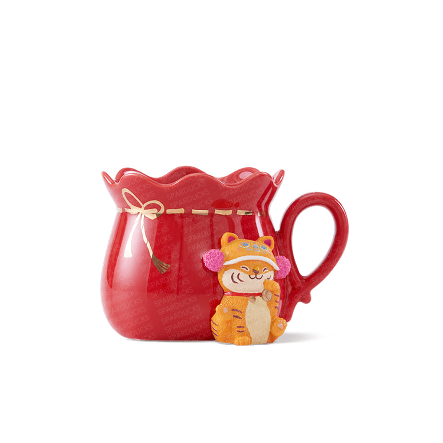 14oz China Tiger Fortune Bag Red Mug