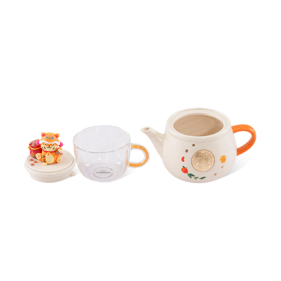 China Tiger 16oz Teapot+6oz Glass Cup Set