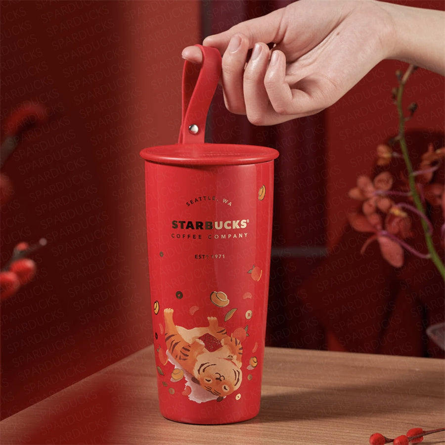 16oz China Red Tiger Stainless Steel Tumbler
