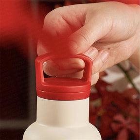 12oz China White Gourd SS Bottle with Red Sleeve