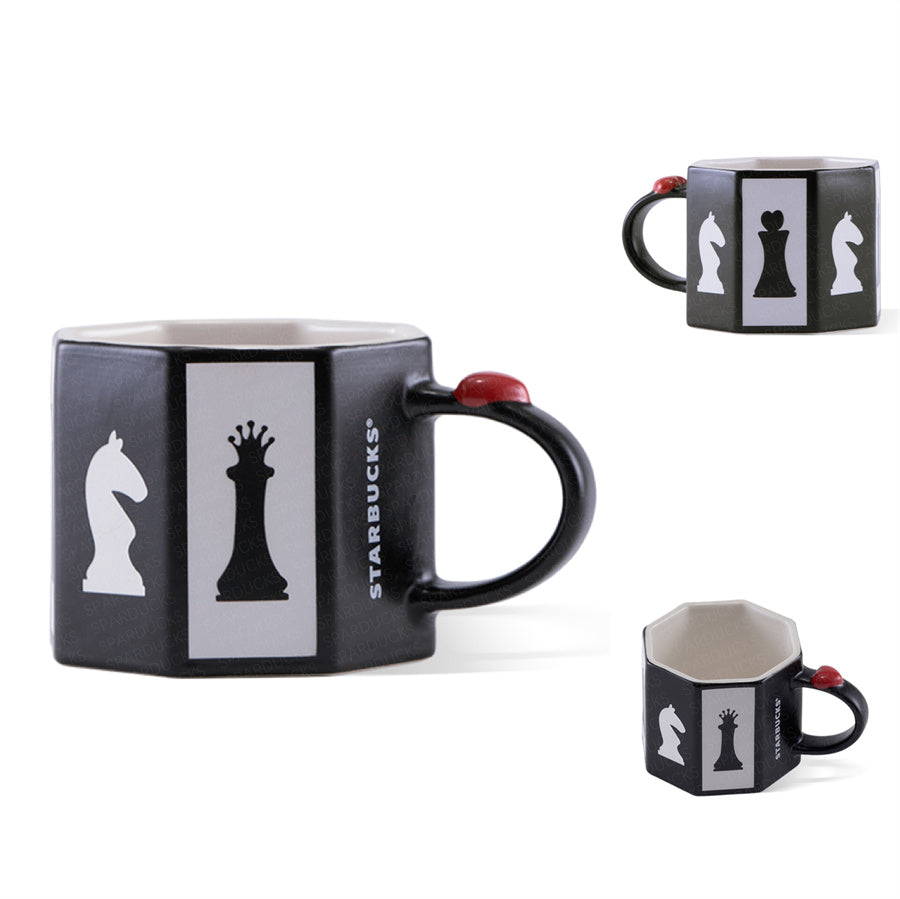 14oz Black&White Chess Ceramic Mug
