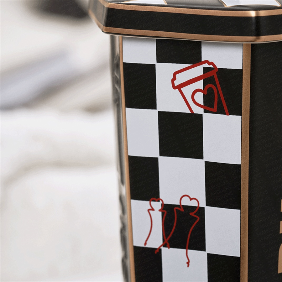 16oz Black&White Chessboard Grid Ceramic Tumbler