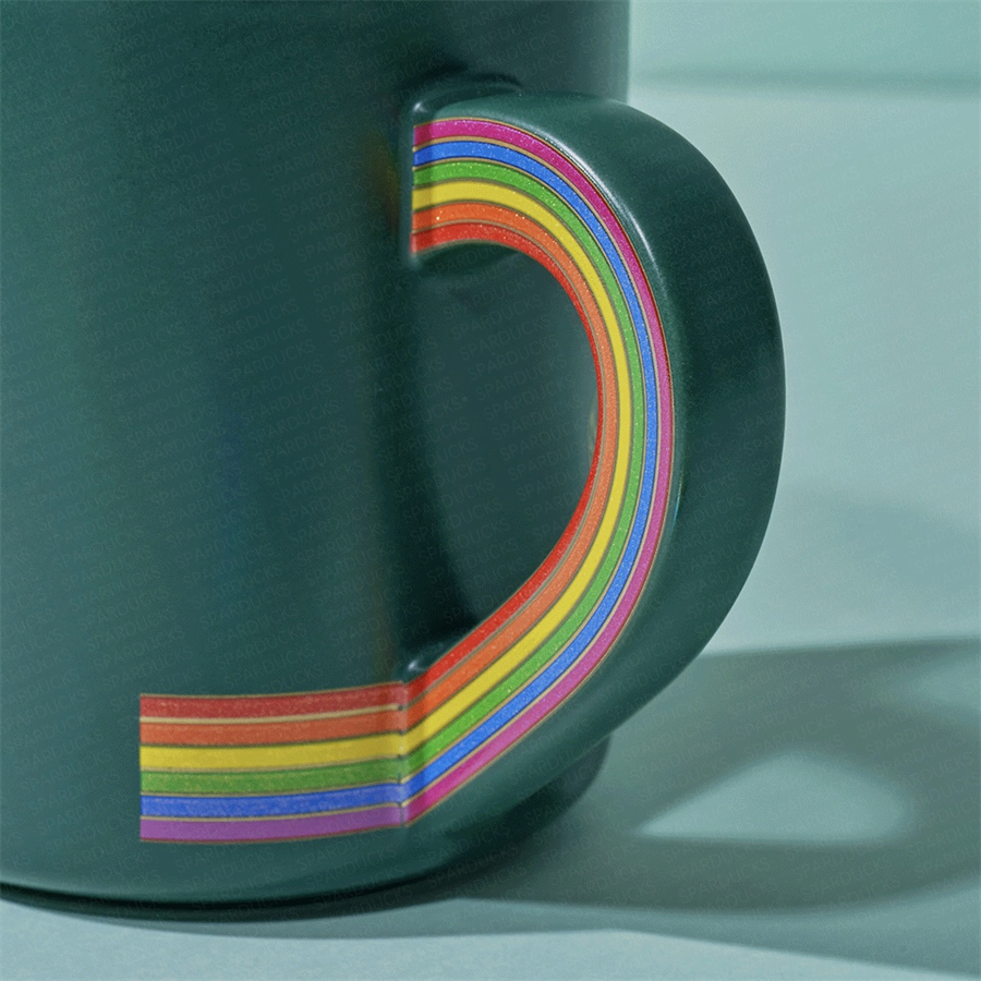 16oz Valentine Rainbow Mermaid Ceramic Mug