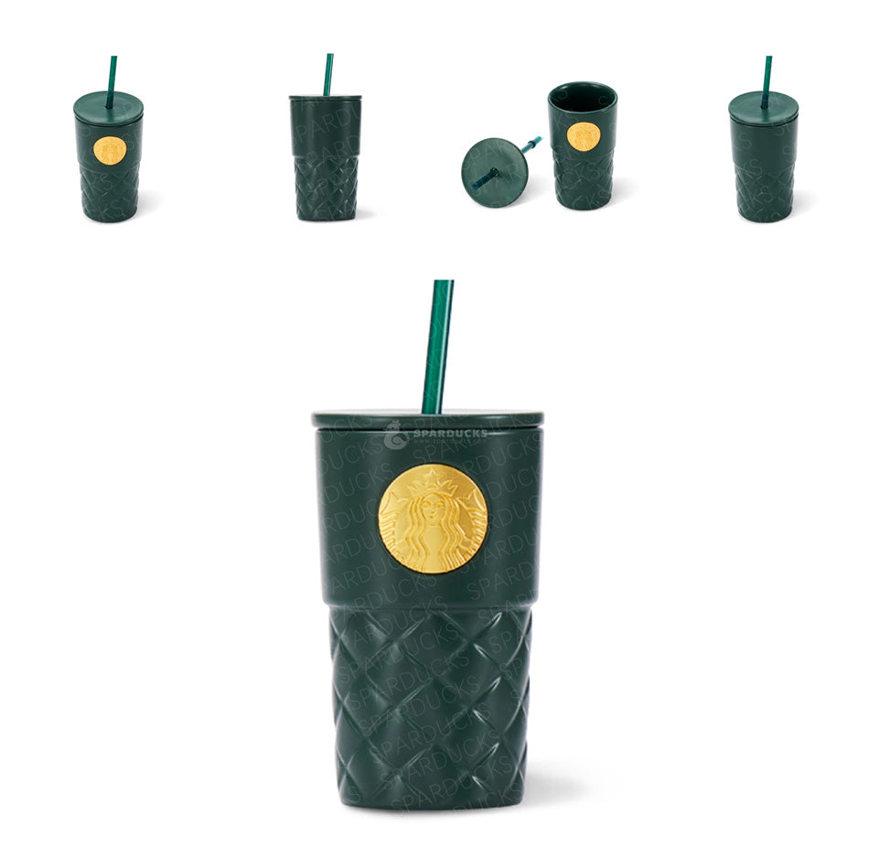 16oz China 2021 Green Ceramic Starw Tumbler