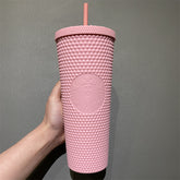 24oz Taiwan 2021 Matte Taffy Pink Studded Tumbler