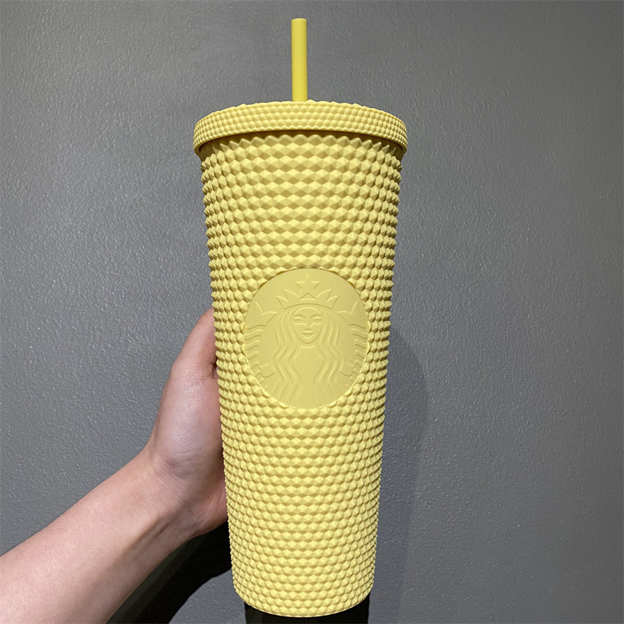 24oz Taiwan Matte Yellow Studded Cup