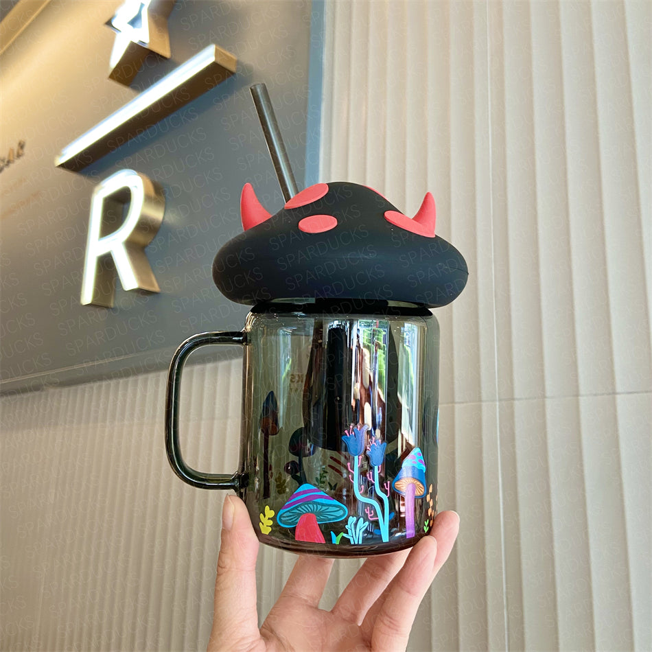 18oz China Black Mason Mushroom Glass Cup – SPARDUCKS