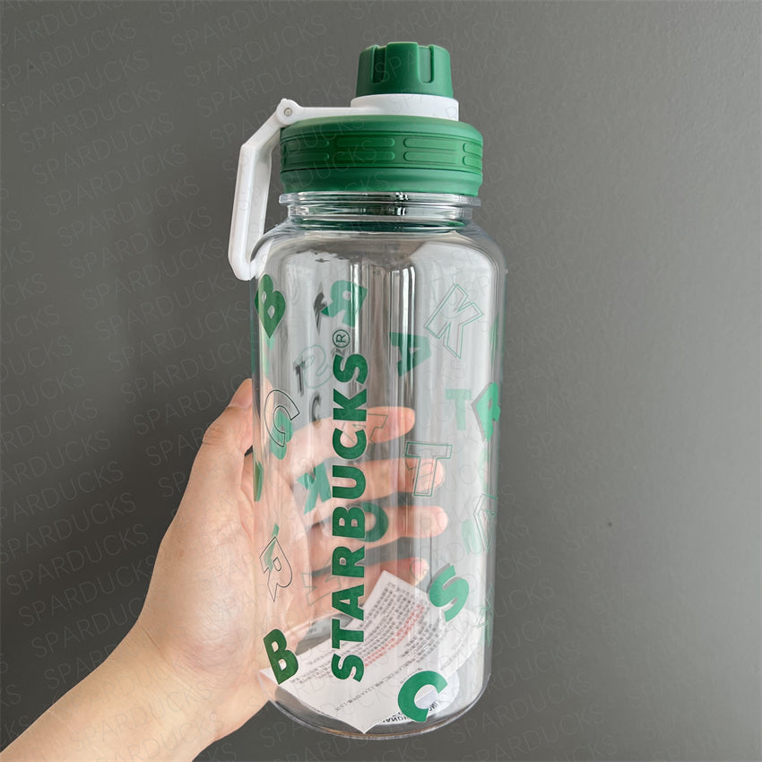 35oz China White&Green Plastic Cold Water Bottle