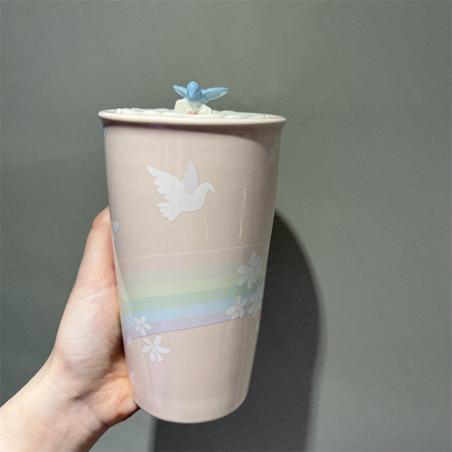 12oz Valentine Dove Double Wall Ceramic Tumbler