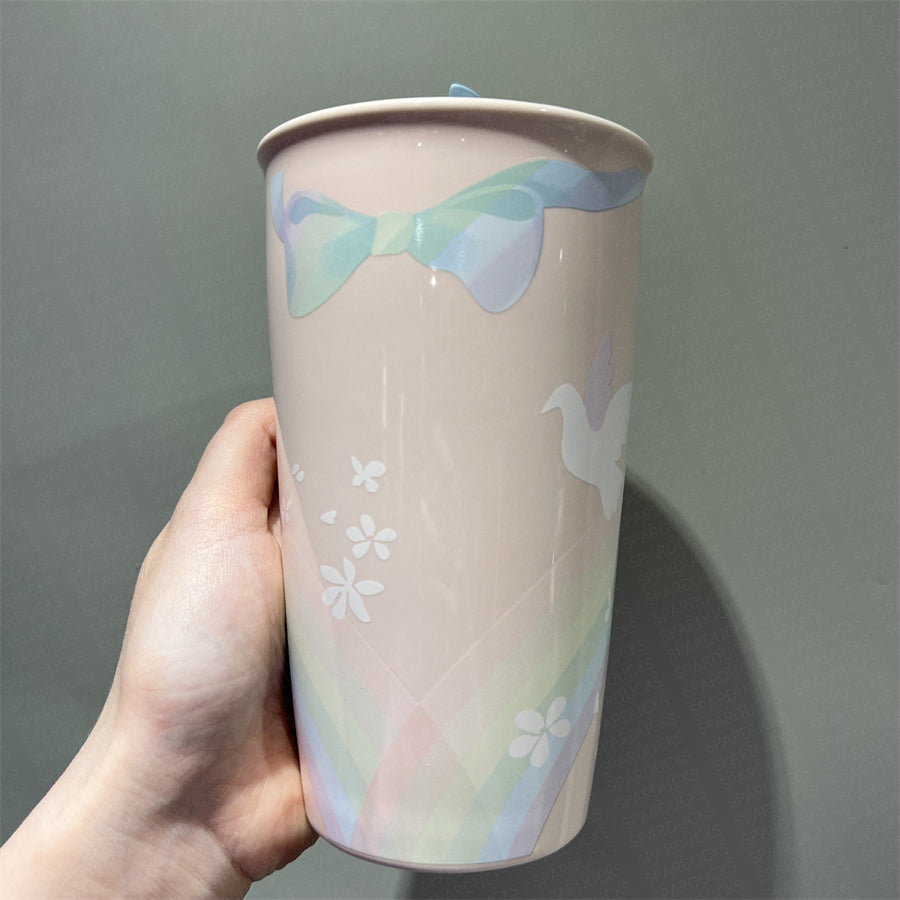 12oz Valentine Dove Double Wall Ceramic Tumbler