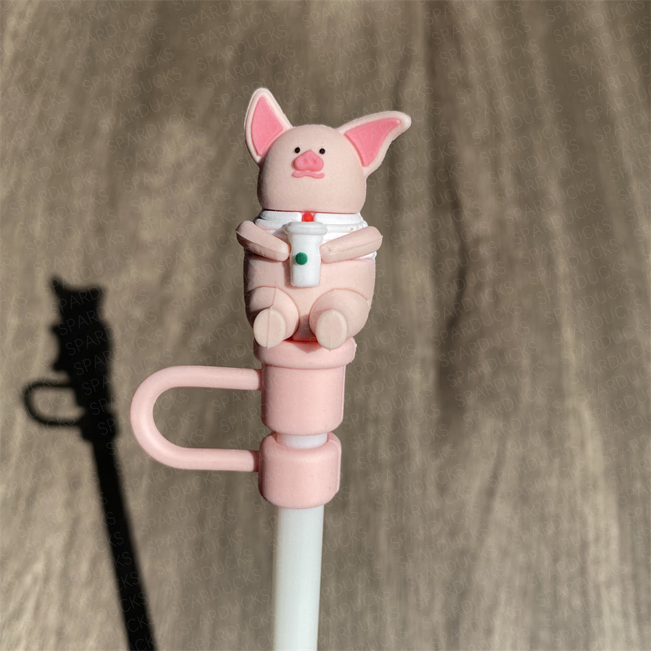Cute Straw Topper *Pink Piggy
