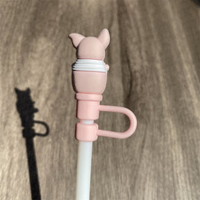 7mm Cute Straw Topper *Pink Piggy