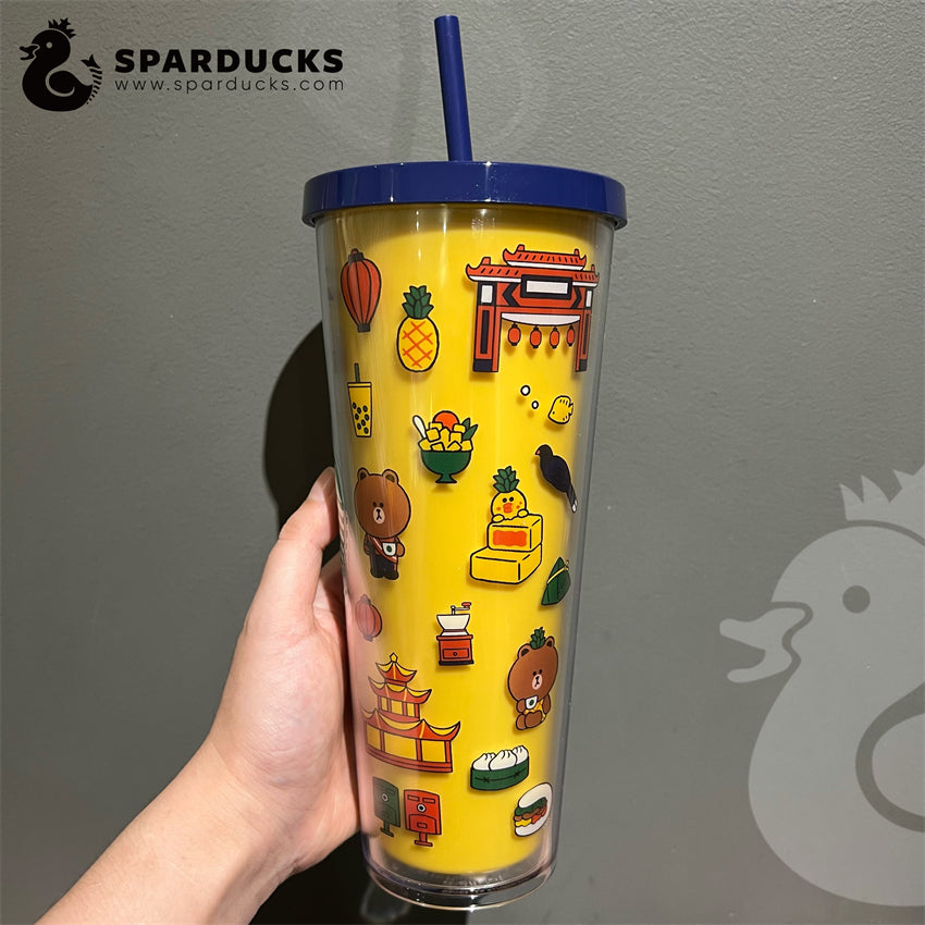 24oz Taiwan LINE FRIENDS Plastic Cold Cup