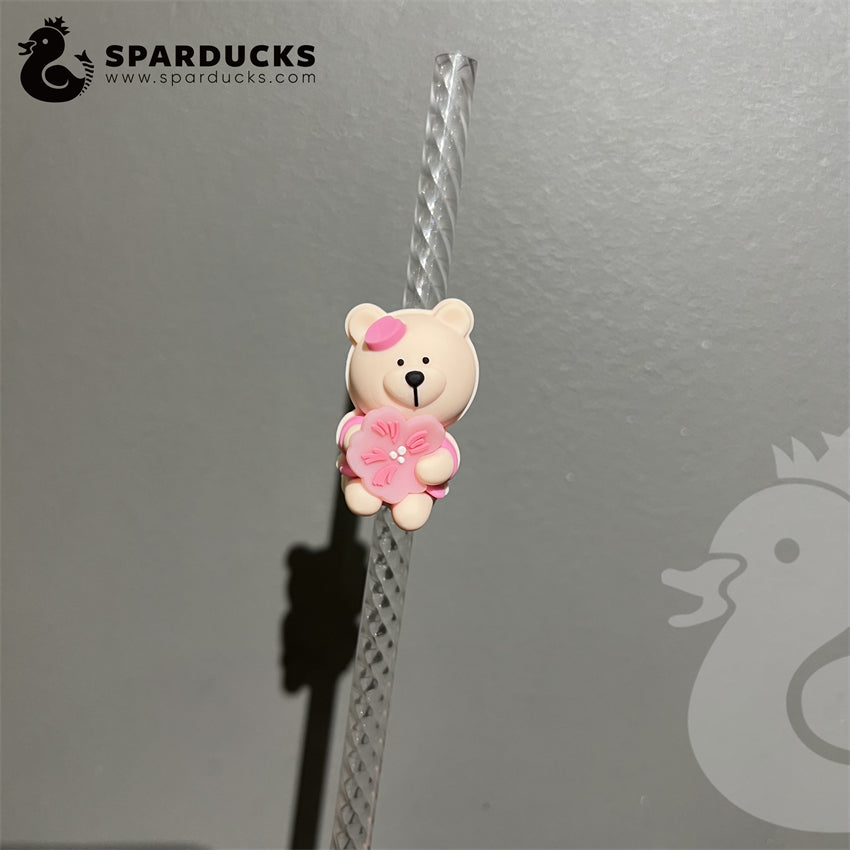 7mm  Cute Straw Topper *Sakura Bearista
